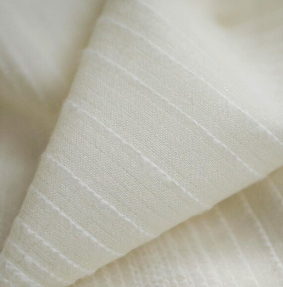 Shimmery Metallic Striped Worsted Wool fabric by the yard