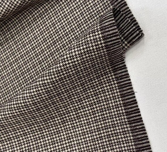 Houndstooth Worsted Wool fabric by the yard