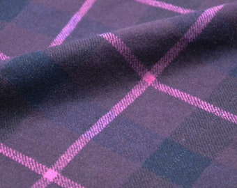Plaid wool fabric by the yard