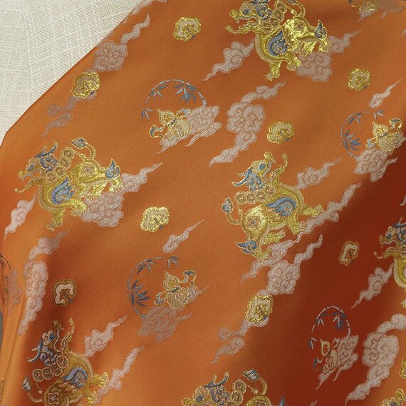 Jacquard brocade fabric by the yard