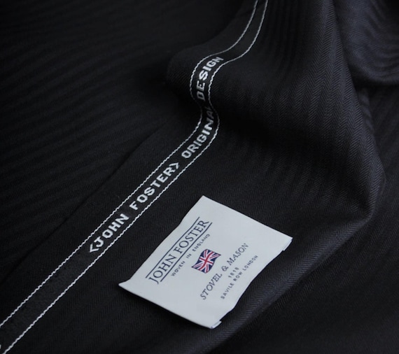 British Striped Worsted Wool Fabric, By The Yard