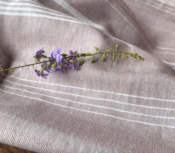 Jacquard Striped Linen fabric by the yard