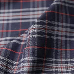 Plaid cotton fabric by the yard