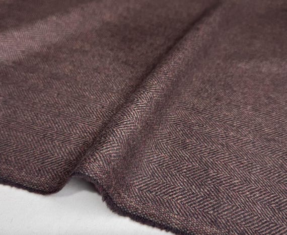 Herringbone wool fabric by the yard