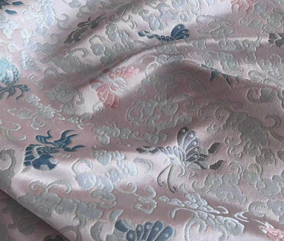 Jacquard brocade silk fabric by the yard