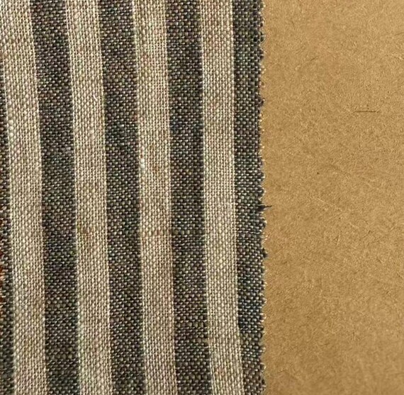 Striped linen fabric by the yard