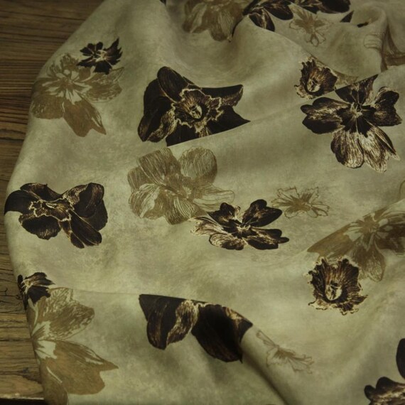 Print cupra fabric, Floral cupro fabric by the yard