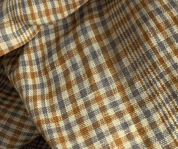 Plaid linen fabric by the yard