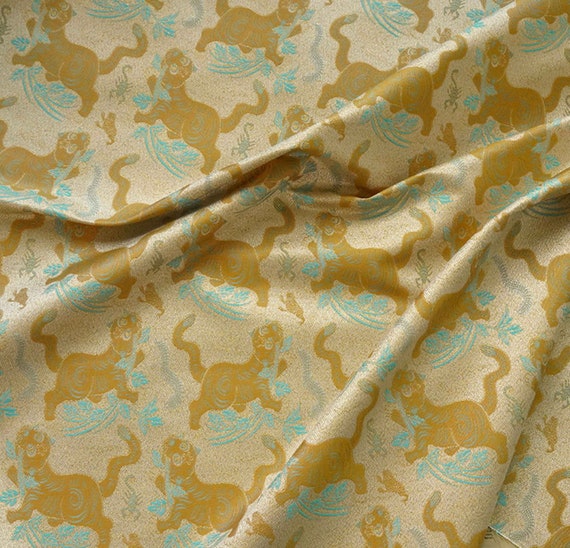 Jacquard brocade fabric by the yard