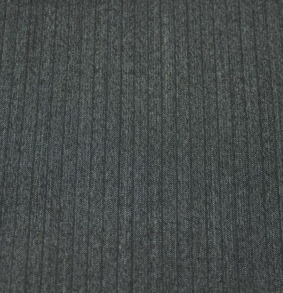 Herringbone Striped Worsted Wool fabric by the yard