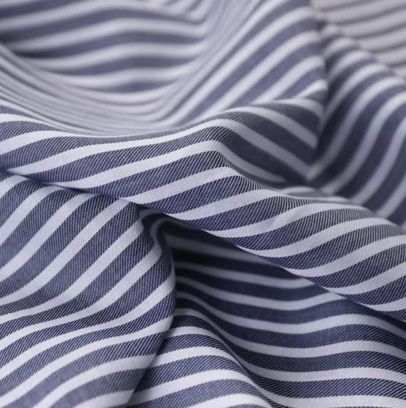 Striped Linen cotton fabric by the yard