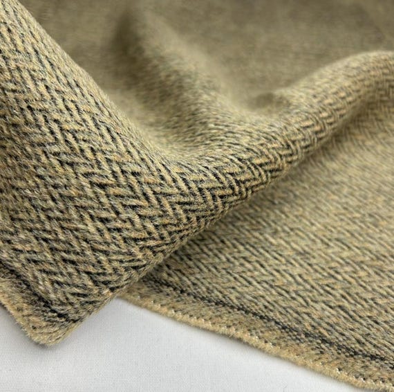 Herringbone wool fabric by the yard