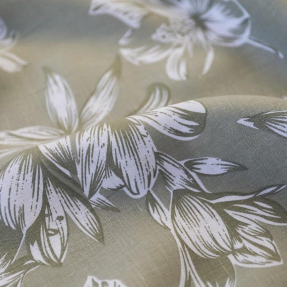 Print linen fabric by the yard