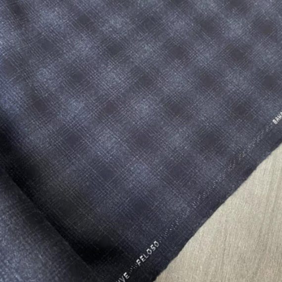 Plaid worsted wool fabric by the yard