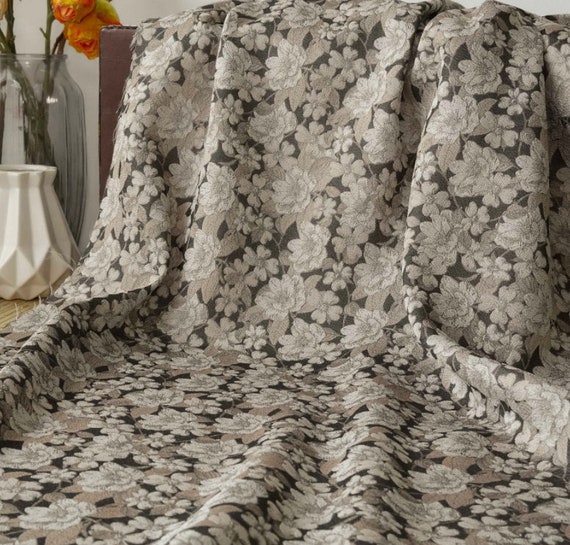 Jacquard brocade fabric by the yard