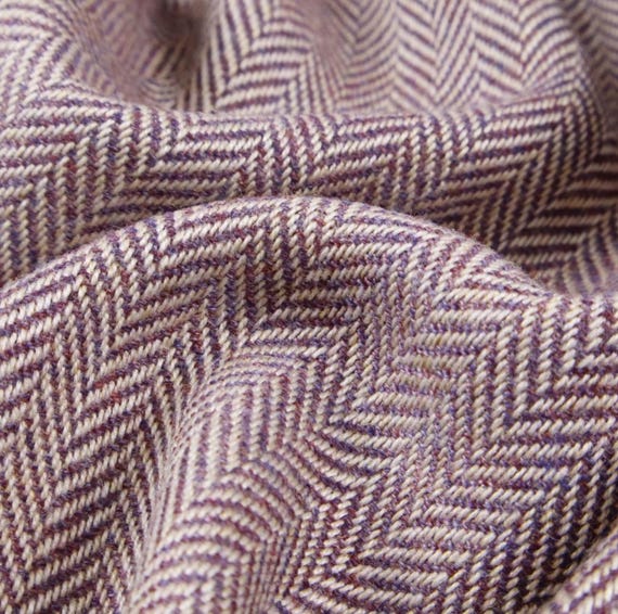 Herringbone wool fabric by the yard