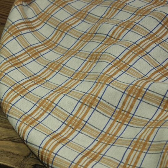 Plaid Yarn dyed linen fabric by the yard