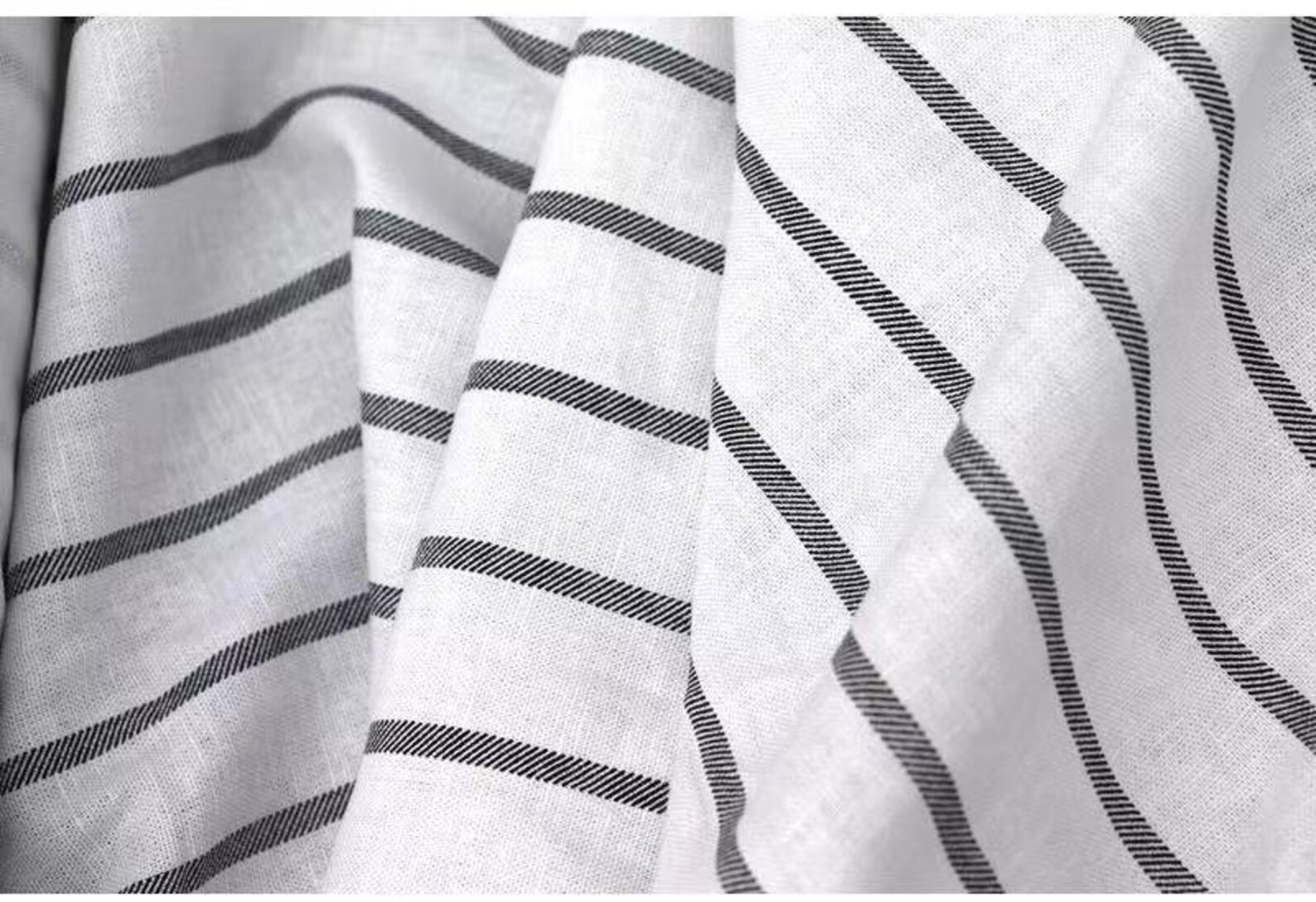 Striped linen cotton fabric by the yard Etsy