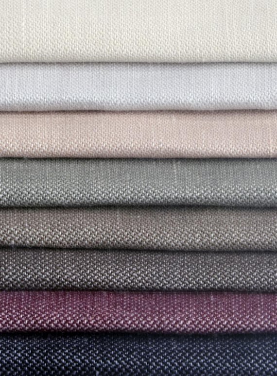 Multi color options Wool linen fabric by the yard