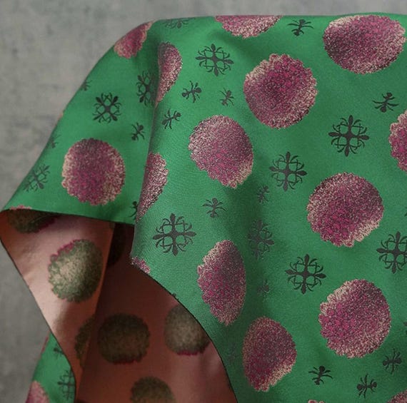 Jacquard brocade fabric by the yard