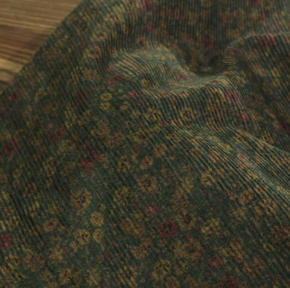 Print corduroy cotton fabric by the yard