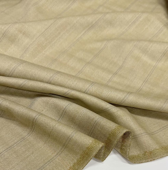 Striped Worsted Wool fabric by the yard
