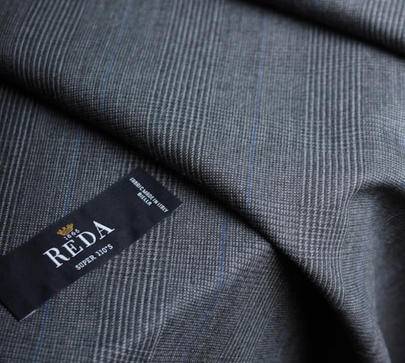 Italian Fabric Plaid Worsted Wool fabric by the yard for Suiting