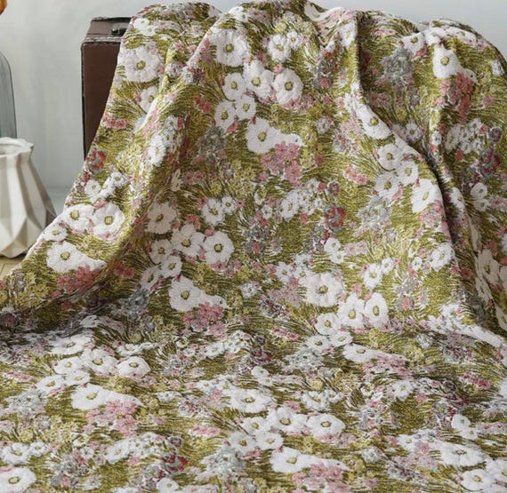 Jacquard brocade fabric by the yard