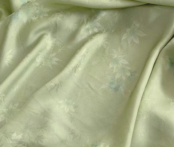 Maple Leaf silk fabric by the yard