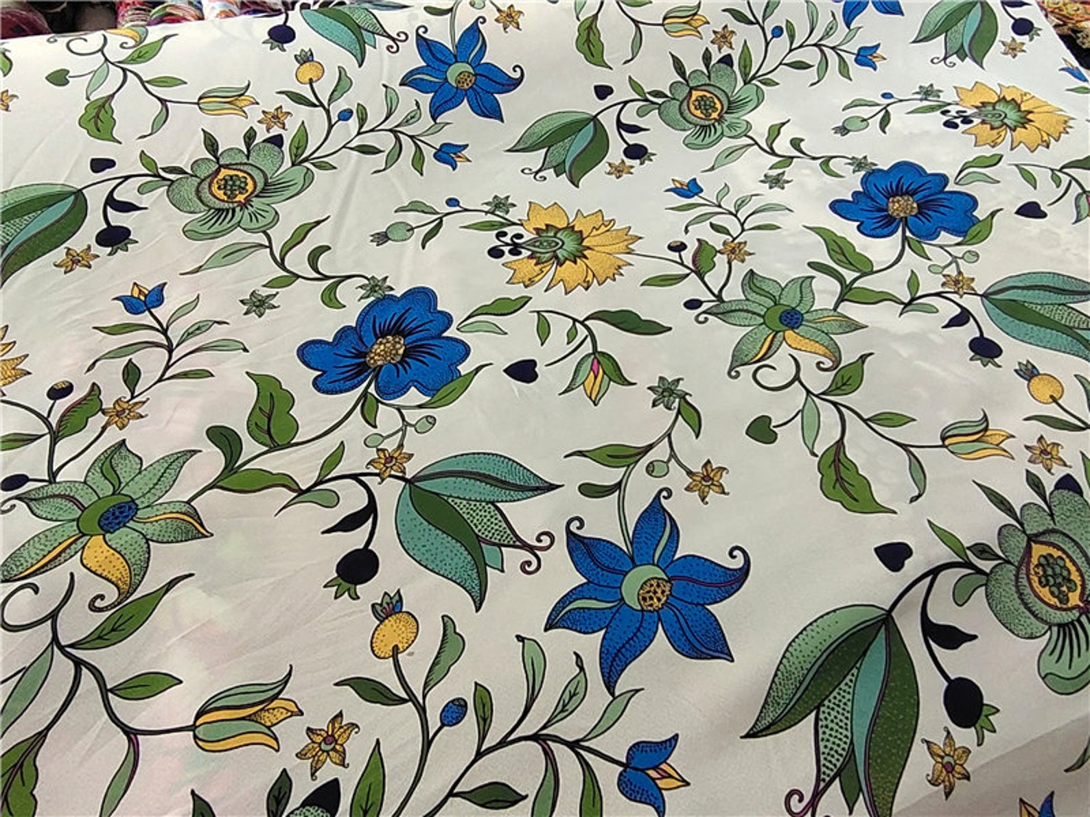 Print Jacquard Textured Silk Fabric by the Yard Etsy