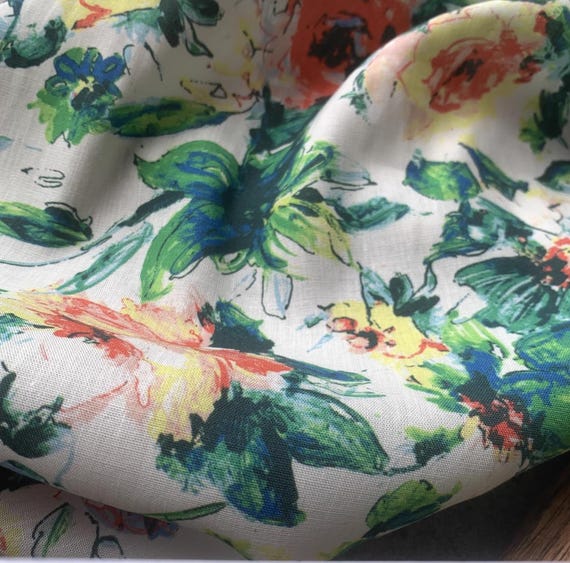 Print Linen fabric by the yard