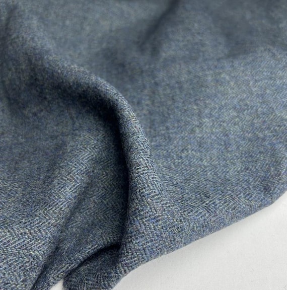 Herringbone wool fabric by the yard