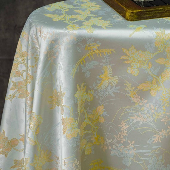 Jacquard brocade fabric by the yard