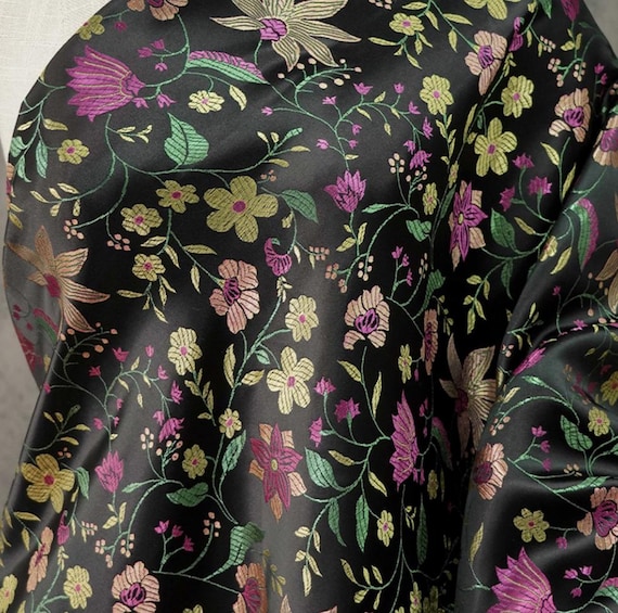 Jacquard brocade fabric by the yard