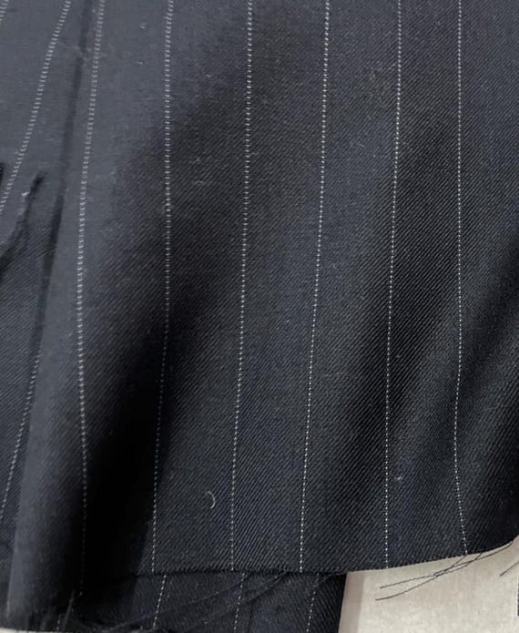 Striped Worsted Wool fabric by the yard