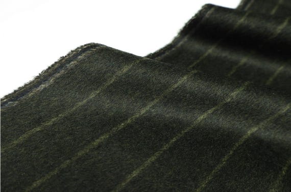 Striped wool fabric by the yard