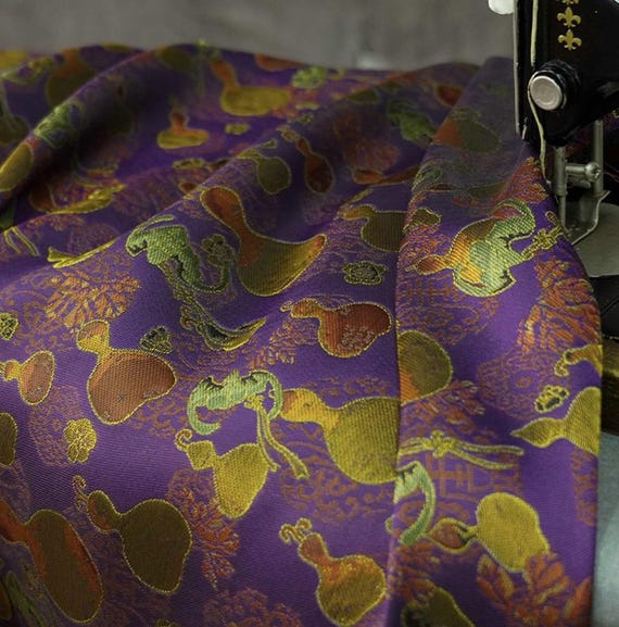Jacquard brocade fabric by the yard