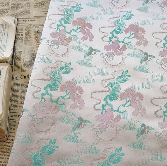 Crane Jacquard fabric, Brocade fabric by the yard
