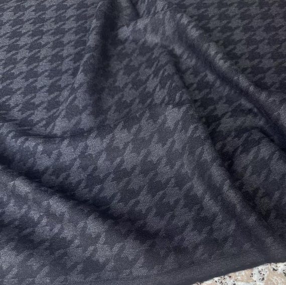 Houndstooth Silk wool worsted fabric by the yard
