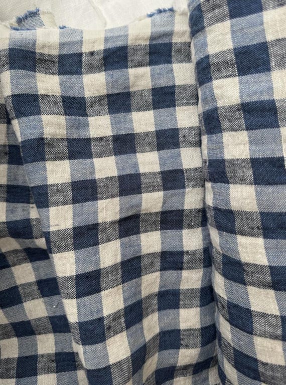 Plaid Linen fabric by the yard