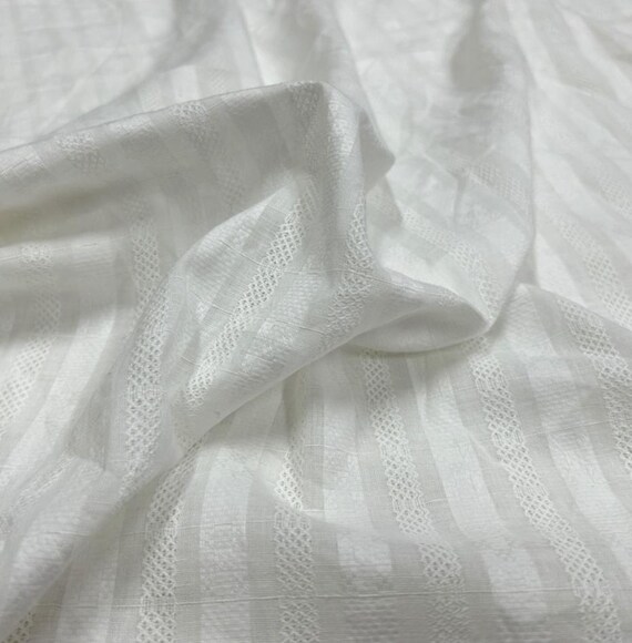 Jacquard linen cotton fabric sold by yard