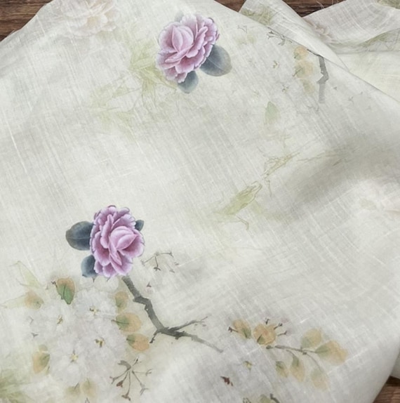Print ramie fabric by the yard