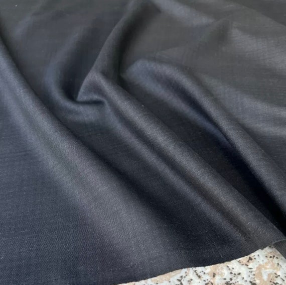 Plaid worsted merino wool fabric by the yard