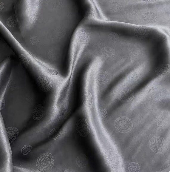 Floral Jacquard Gambiered silk fabric by the yard