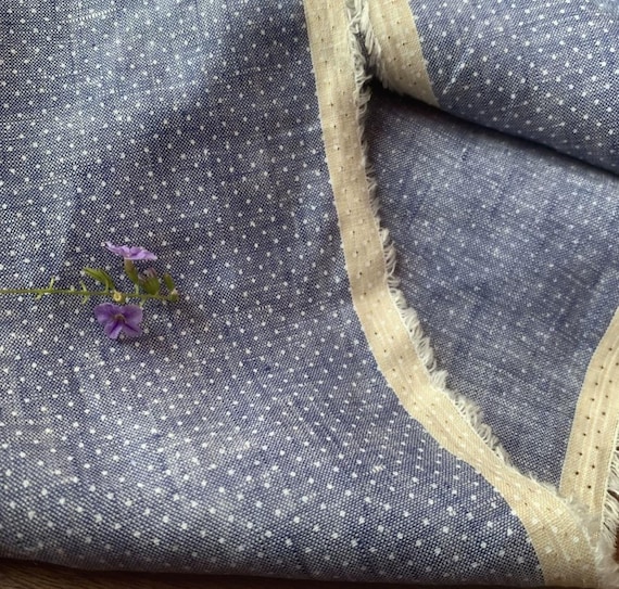 Yarn dyed dotted linen fabric by the yard