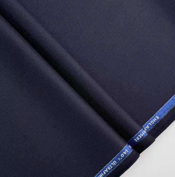 Worsted cashmere wool fabric by the yard