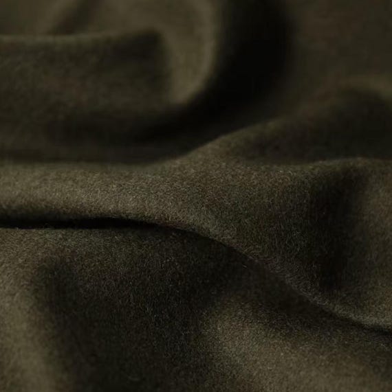 Olive Green Wool fabric by the yard