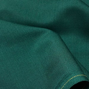 Green Worsted wool fabric by the yard