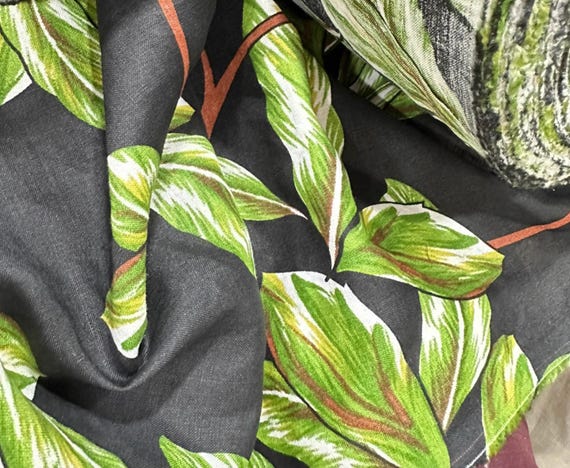 Print linen fabric by the yard