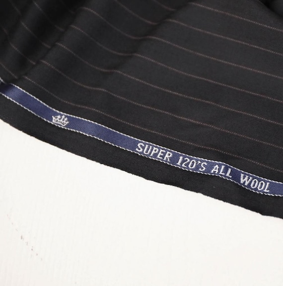 Striped Worsted Wool fabric by the yard